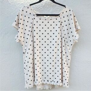 ⚜️ Umgee Cream Polka Dot Fringe Top